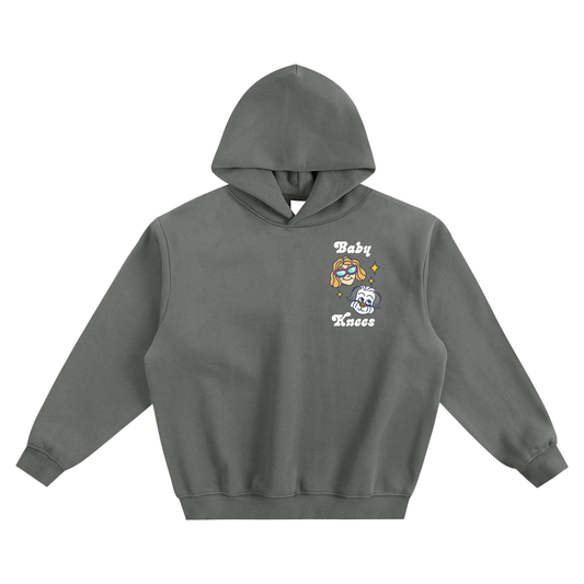 Baby Knees Fleece Boxy Hoodie - Gray