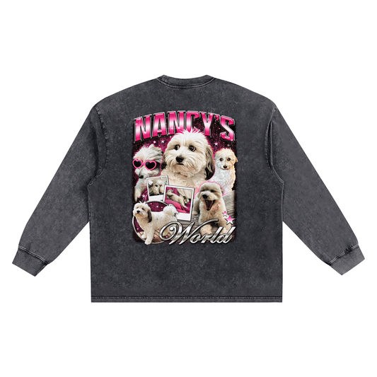 Nancy’s World Snow Wash Oversized Long Sleeve