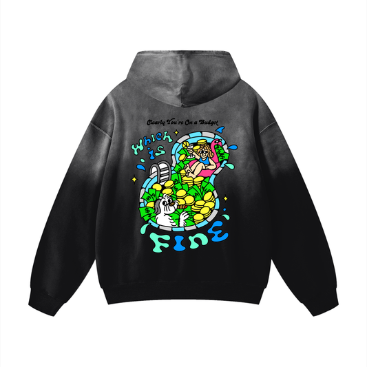 Baby Knees Faded Oversized Hoodie - Black