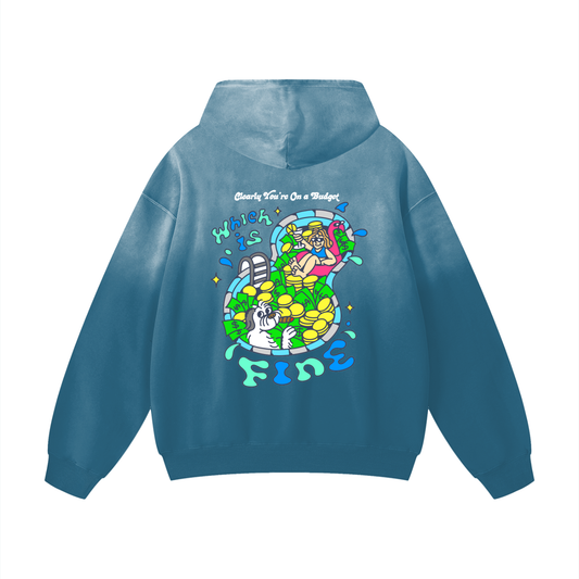 Baby Knees Faded Oversized Hoodie - Blue
