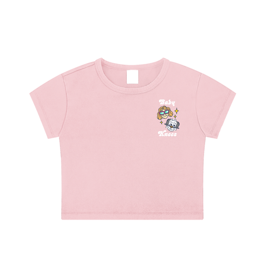 Baby Knees Snow Wash Crop Top - Pink