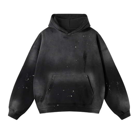 Nancy’s World Vintage Wash Oversized Frayed Fleece Hoodie